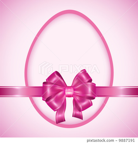 Easter egg with pink ribbon - Stock Illustration [9887191] - PIXTA