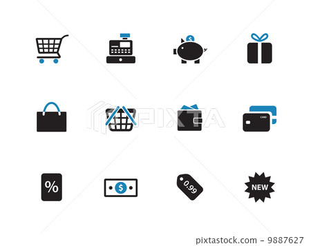 Shopping duotone icons on white background. Shopping duotone icons on white background. 9887627