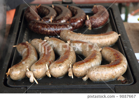 white and black pudding (czech traditional food) white and black pudding (czech traditional food) 9887667