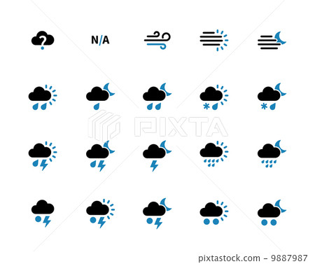 Weather duotone icons on white background. Weather duotone icons on white background. 9887987