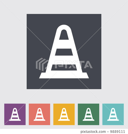Road Cone single flat icon. 9889111