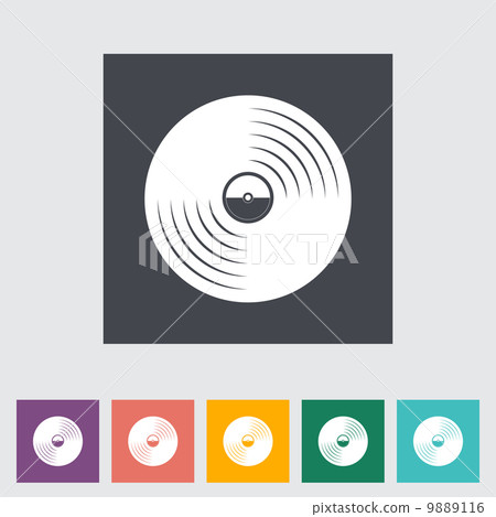 Record flat icon. 9889116
