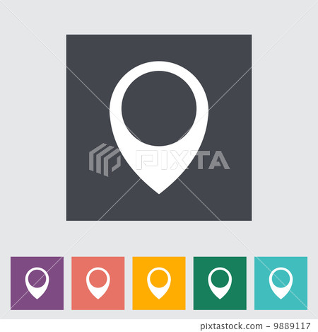 Map pointer single flat icon. Map pointer single flat icon. 9889117