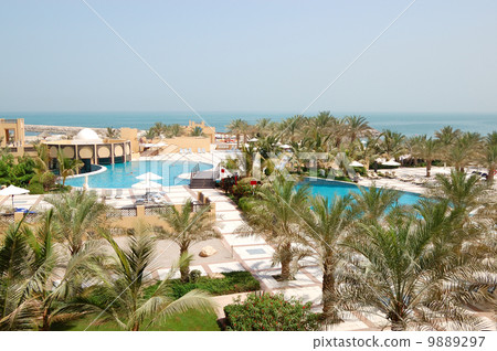 Recreation area of luxury hotel with swimming pools, Ras Al Khai 9889297