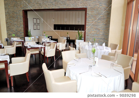The restaurant interior of luxury hotel, Ras Al Khaimah, UAE The restaurant interior of luxury hotel, Ras Al Khaimah, UAE 9889298