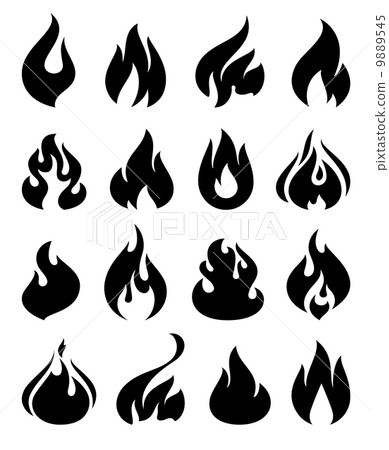 Fire flames, set icons 9889545
