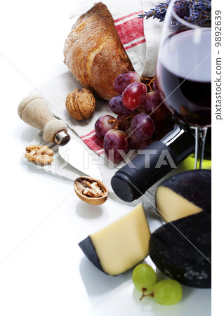 Wine, grape and cheese Wine, grape and cheese 9892639
