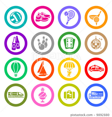 Recreation, Vacation & Travel, icons set Recreation, Vacation & Travel, icons set 9892880
