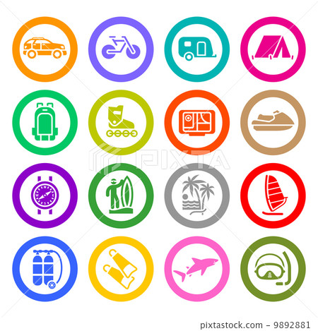 Vacation, Recreation & Travel, icons set Vacation, Recreation & Travel, icons set 9892881