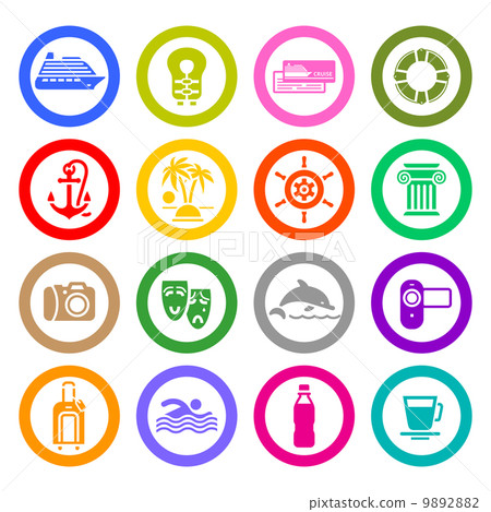 Travel, Vacation & Recreation, icons set Travel, Vacation & Recreation, icons set 9892882