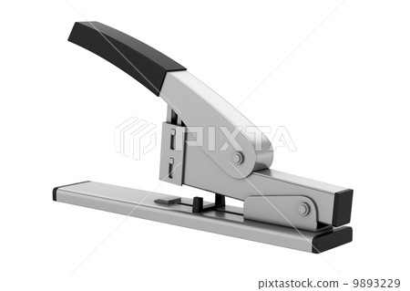 metallic stapler isolated on white background metallic stapler isolated on white background 9893229