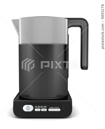 black electric kettle isolated on white background 9893276