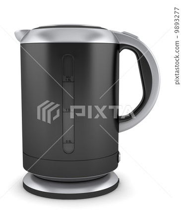 black electric kettle isolated on white background 9893277