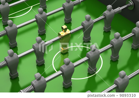 foosball table with gold player among the identical gray team foosball table with gold player among the identical gray team 9893310