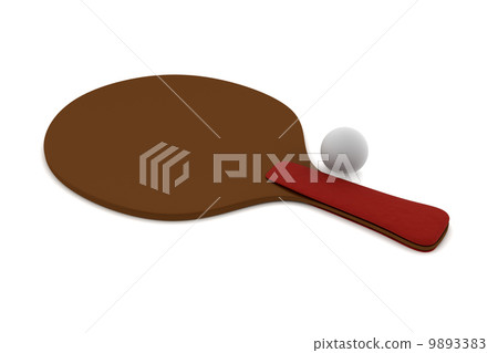 table tennis racket with ball isolated on white background table tennis racket with ball isolated on white background 9893383