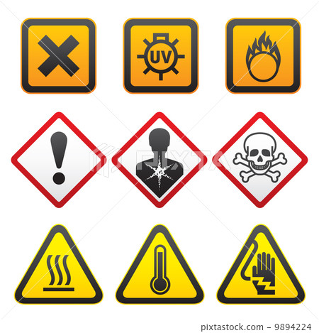 Warning symbols - Hazard Signs-Forth set-插圖素材 [9894224] - PIXTA圖庫