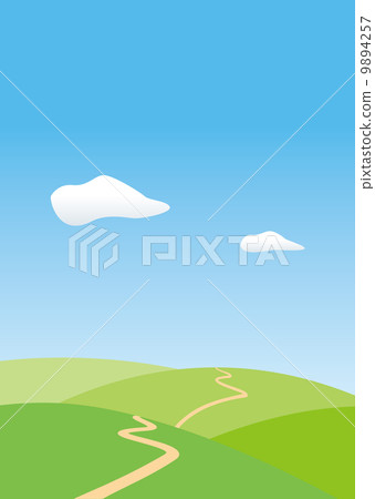 Hills and sky and road Hills and sky and road 9894257