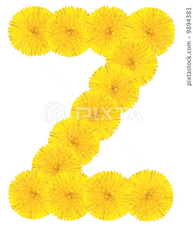 Letter Z made from dandelions 9894381