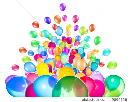 flying balloons isolated 9894836