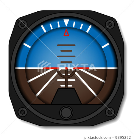 aviation airplane attitude indicator - artificial gyroscope horizon 9895252