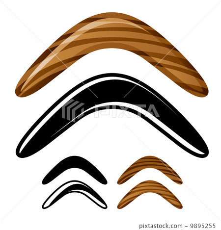wooden australian boomerang icons 9895255