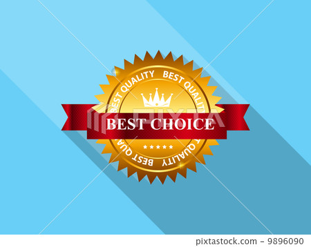 Vector best choice label with red ribbon. Vector best choice label with red ribbon. 9896090
