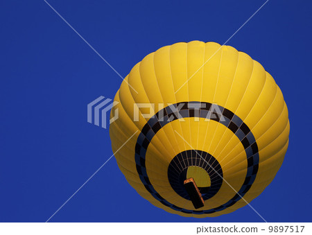 Hot air balloon on blue clear sky Hot air balloon on blue clear sky 9897517
