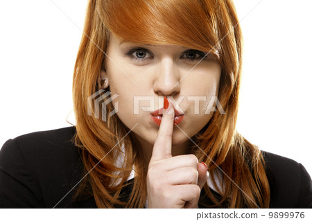 business woman with silence sign isolated 9899976