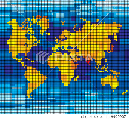 Pixel world map 9900907