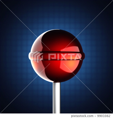 Red lollipop on blue background - Stock Illustration [9901082] - PIXTA