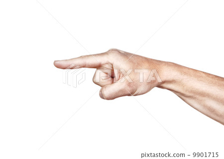 Arm and index finger on a white background. Arm and index finger on a white background. 9901715