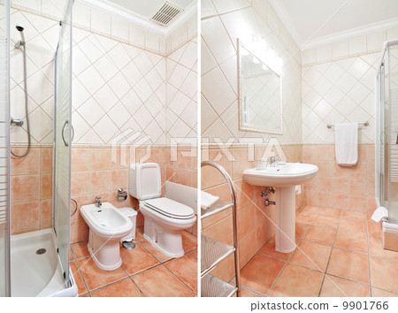 Cozy luxury toilet with warm colors. With a great design. Cozy luxury toilet with warm colors. With a great design. 9901766