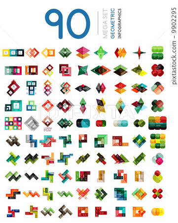 Set of geometric shaped infographic option banners Set of geometric shaped infographic option banners 9902295