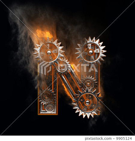 burning figure with gears 9905124