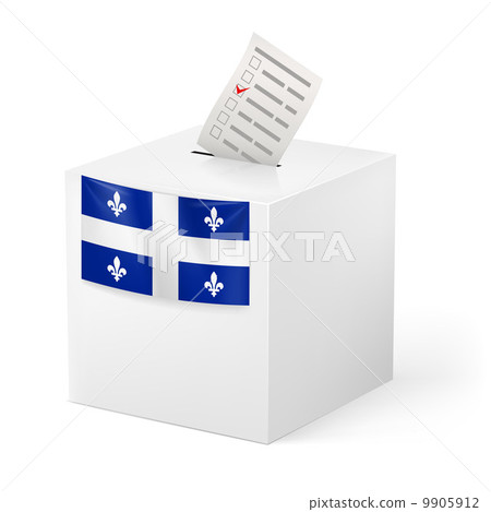 Ballot box with voting paper. Quebec Ballot box with voting paper. Quebec 9905912