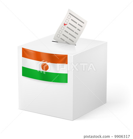 Ballot box with voting paper. Niger Ballot box with voting paper. Niger 9906317