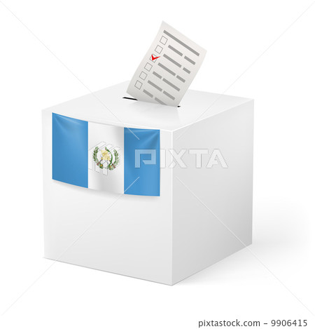 Ballot box with voting paper. Guatemala 9906415
