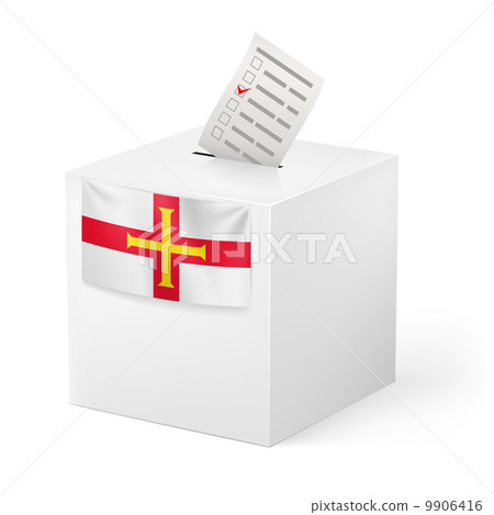 Ballot box with voting paper. Guernsey 9906416