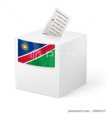 Ballot box with voting paper. Namibia 9906437