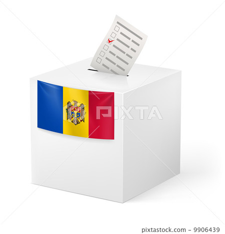 Ballot box with voting paper. Moldova 9906439
