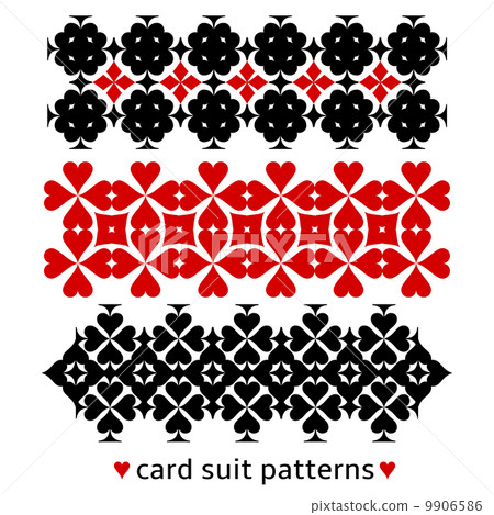Patterns with card suits - Stock Illustration [9906586] - PIXTA