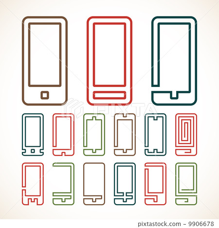 Smart phone abstract icons 9906678