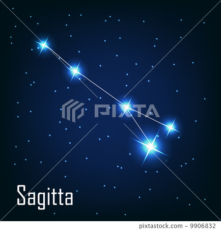 The constellation " Sagitta" star in the night sky. Vector illus The constellation " Sagitta" star in the night sky. Vector illus 9906832
