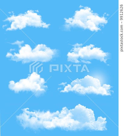 Set of transparent different clouds. Vector. Set of transparent different clouds. Vector. 9912626