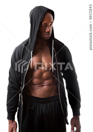 Muscular Man Wearing a Hoodie 9915843