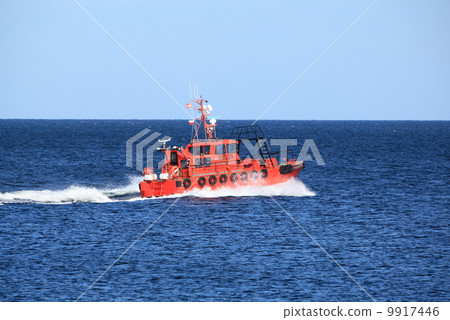 pilot boat orange tugboat at the sea pilot boat orange tugboat at the sea 9917446