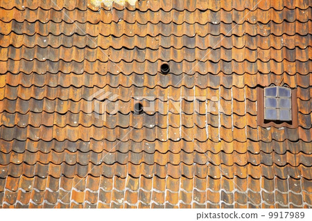 old tiles red roof as background 9917989