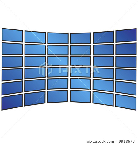 Wall of Widescreen HDTVs Wall of Widescreen HDTVs 9918673