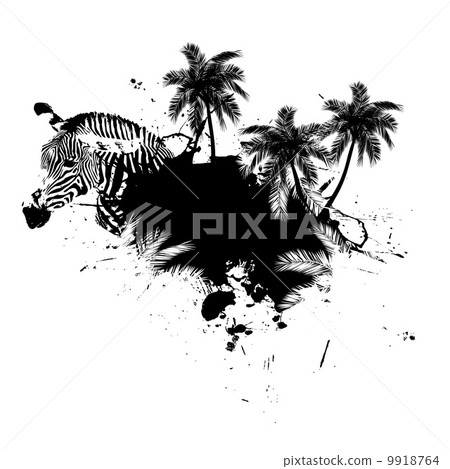 Palm Trees Grunge Vector 9918764