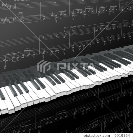 The piano keyboard is playing The piano keyboard is playing 9919564